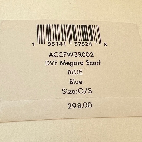 NWT Diane Von Furstenberg Blue Megara Scarf. Cozy-chic? Wool- blend jacquard - Picture 3 of 8